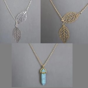 New Resale Mixed Lot of 30 Dainty Necklaces - Floating Leaf and Turquoise Drop